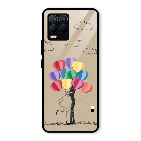 Couple With Card Baloons Glass Back Case for Realme 8