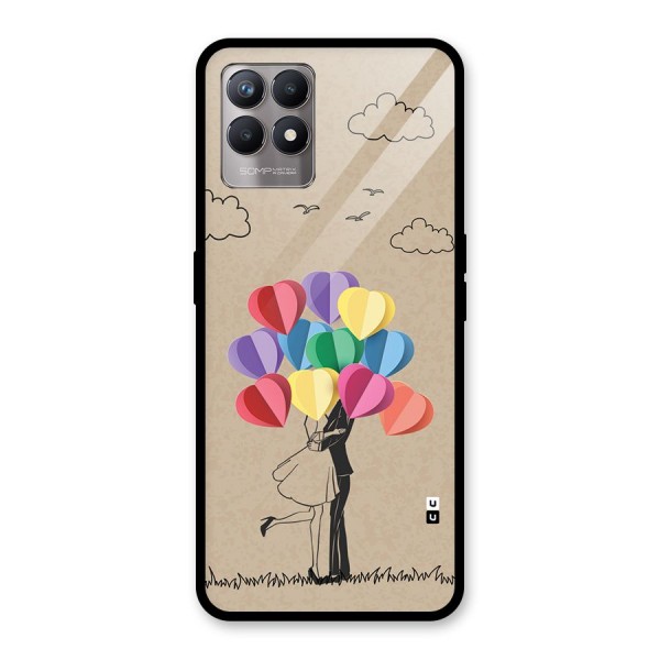 Couple With Card Baloons Glass Back Case for Realme 8i