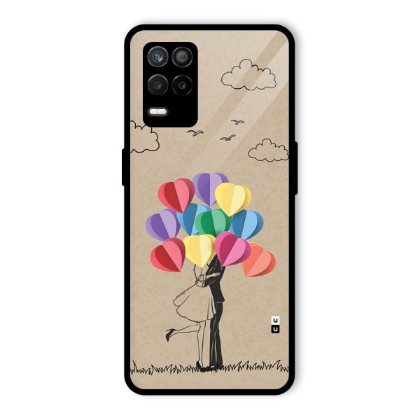Couple With Card Baloons Glass Back Case for Realme 9 5G