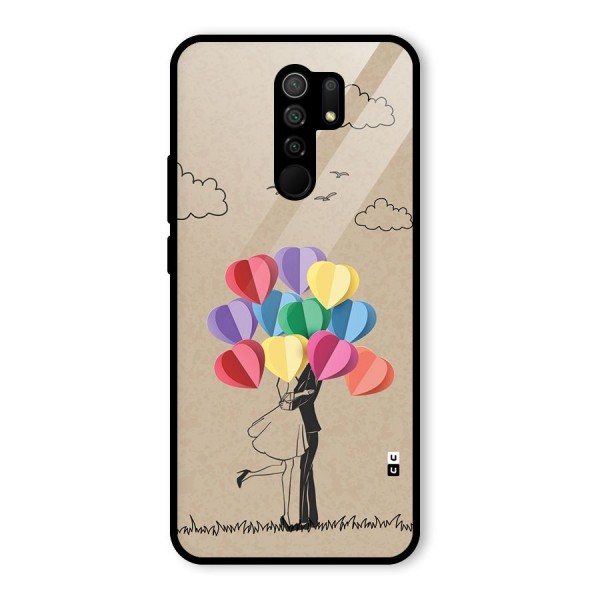 Couple With Card Baloons Glass Back Case for Redmi 9 Prime