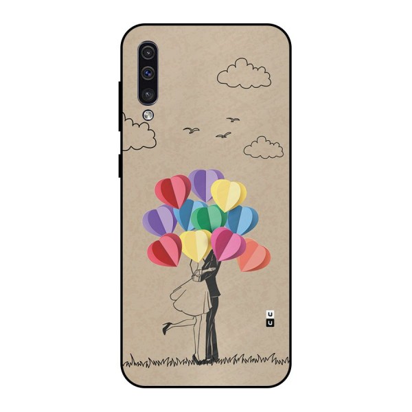 Couple With Card Baloons Metal Back Case for Galaxy A30s