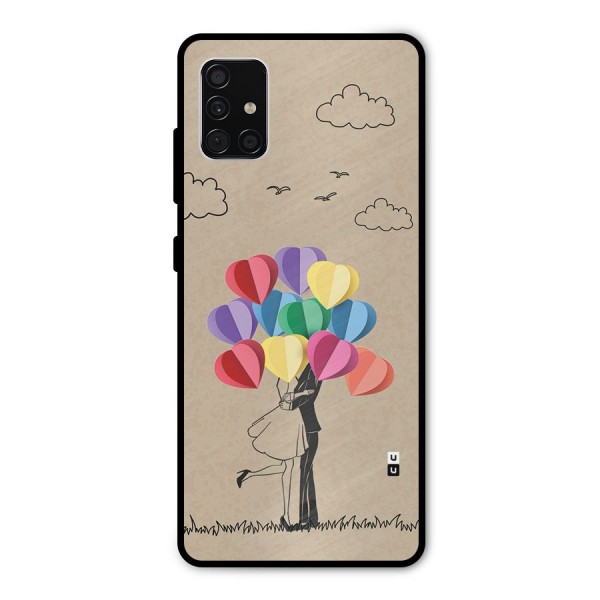 Couple With Card Baloons Metal Back Case for Galaxy A51
