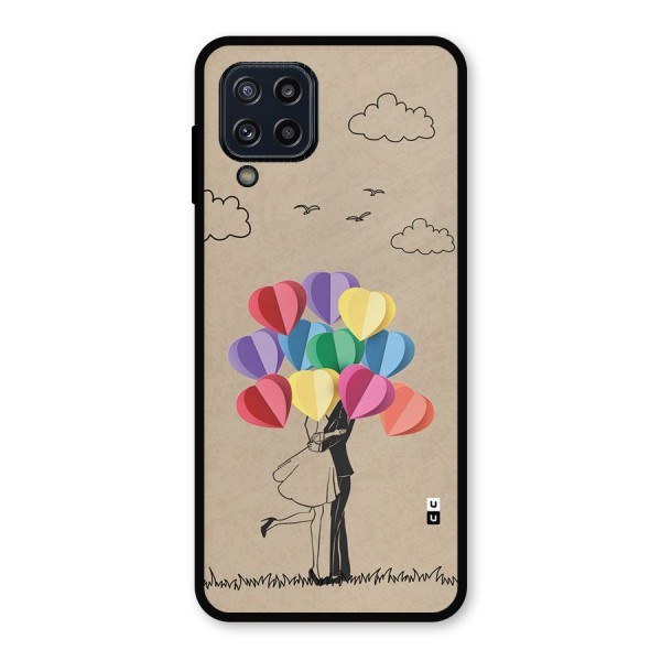 Couple With Card Baloons Metal Back Case for Galaxy M32