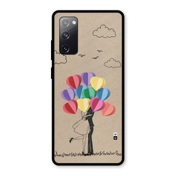 Couple With Card Baloons Metal Back Case for Galaxy S20 FE 5G
