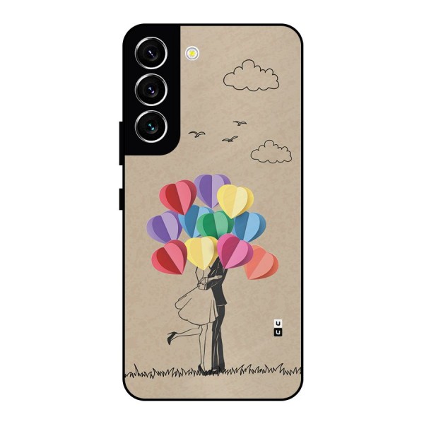 Couple With Card Baloons Metal Back Case for Galaxy S22 5G