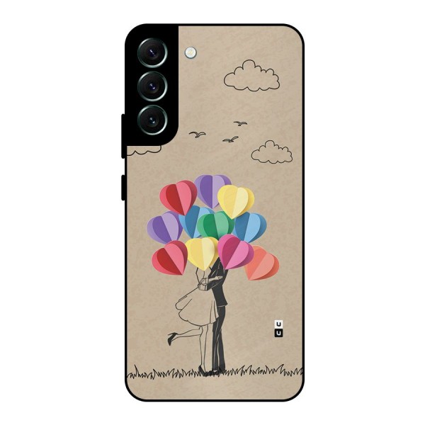 Couple With Card Baloons Metal Back Case for Galaxy S22 Plus 5G