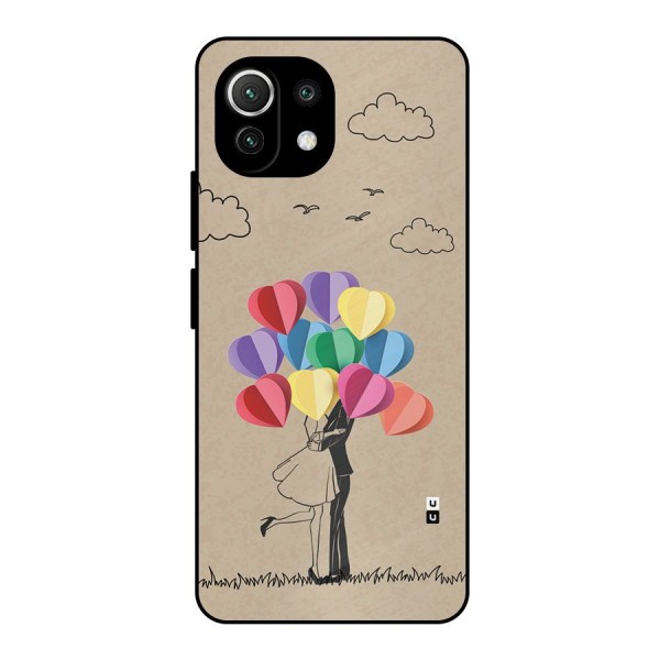 Couple With Card Baloons Metal Back Case for Mi 11 Lite