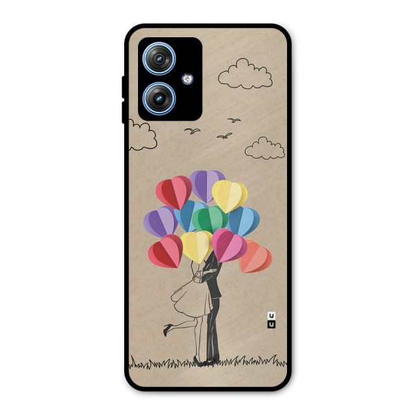 Couple With Card Baloons Metal Back Case for Moto G54