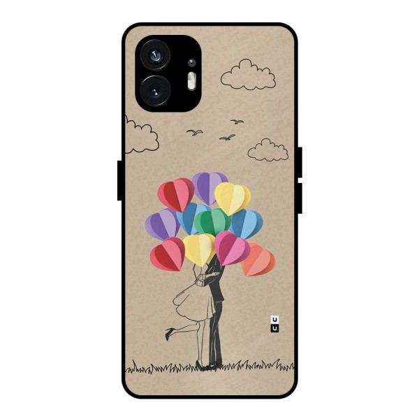 Couple With Card Baloons Metal Back Case for Nothing Phone 2