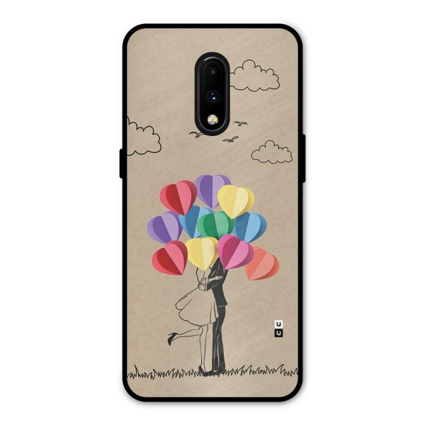 Couple With Card Baloons Metal Back Case for OnePlus 7