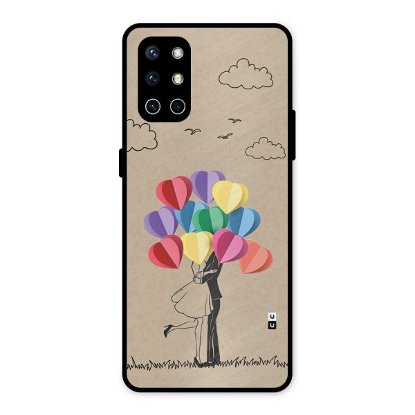 Couple With Card Baloons Metal Back Case for OnePlus 9R
