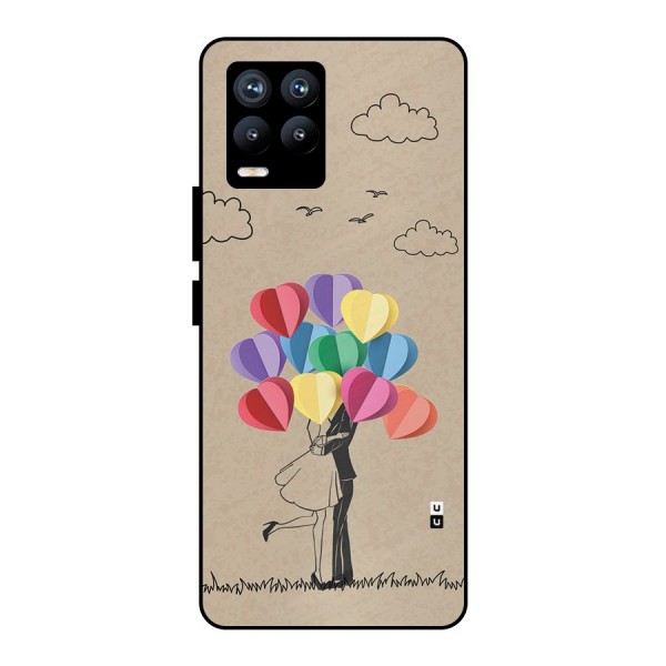 Couple With Card Baloons Metal Back Case for Realme 8 Pro