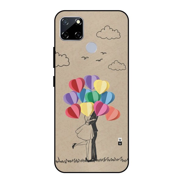 Couple With Card Baloons Metal Back Case for Realme Narzo 30A