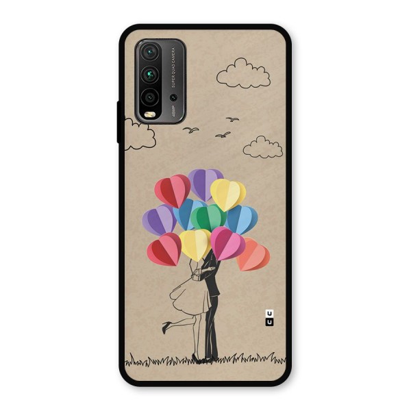 Couple With Card Baloons Metal Back Case for Redmi 9 Power
