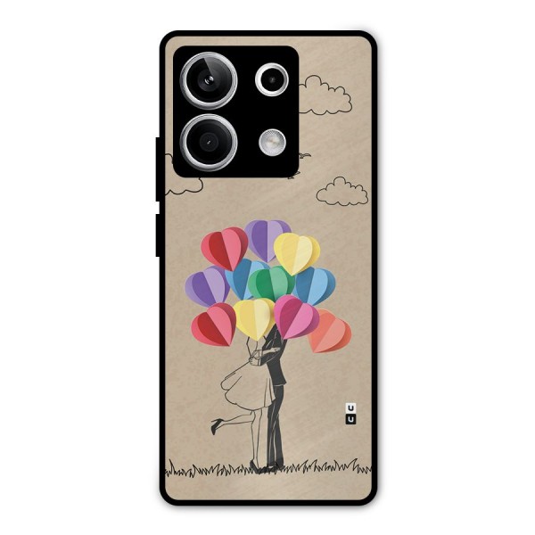 Couple With Card Baloons Metal Back Case for Redmi Note 13 5G