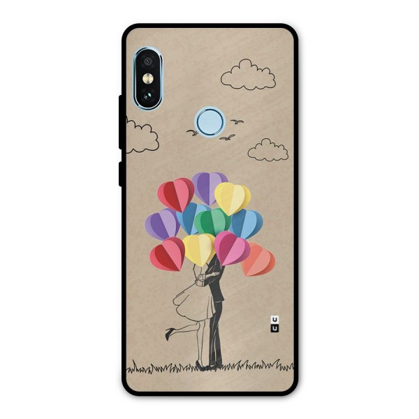 Couple With Card Baloons Metal Back Case for Redmi Note 5 Pro