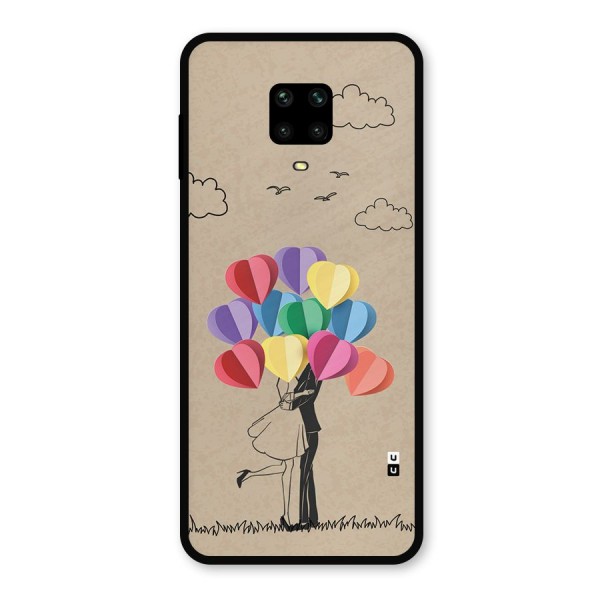 Couple With Card Baloons Metal Back Case for Redmi Note 9 Pro Max