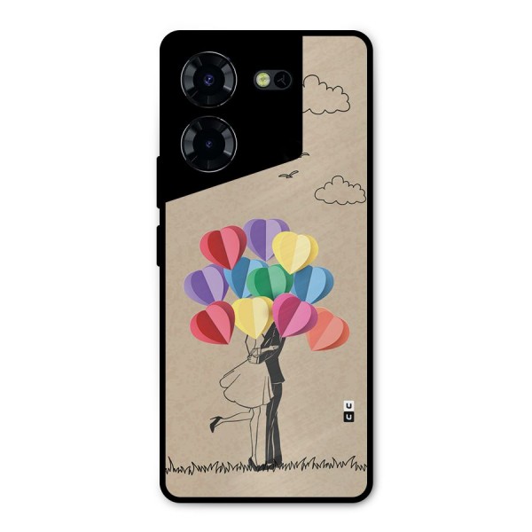 Couple With Card Baloons Metal Back Case for Tecno Pova 5 Pro 5G