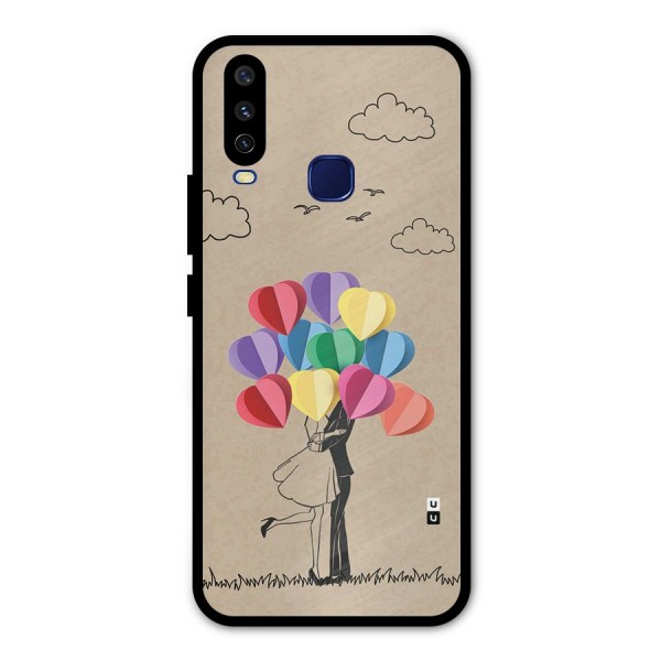 Couple With Card Baloons Metal Back Case for Vivo V17
