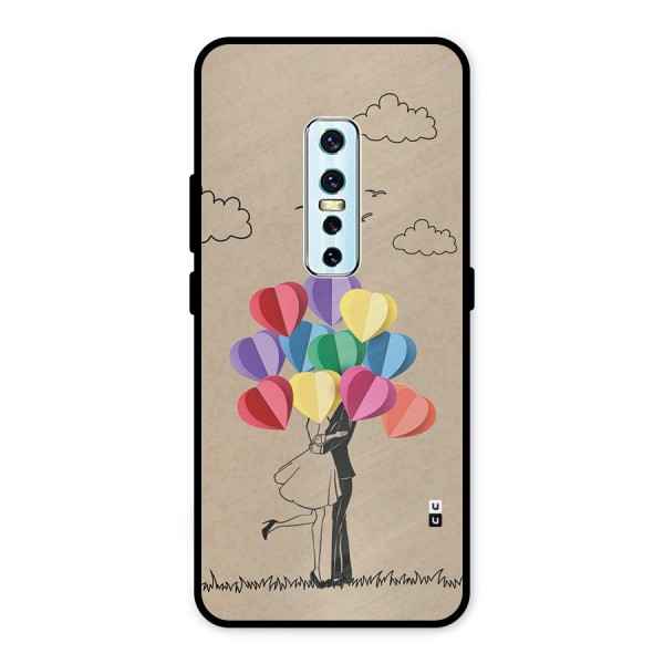 Couple With Card Baloons Metal Back Case for Vivo V17 Pro