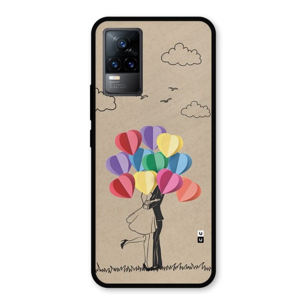 Couple With Card Baloons Metal Back Case for Vivo Y73