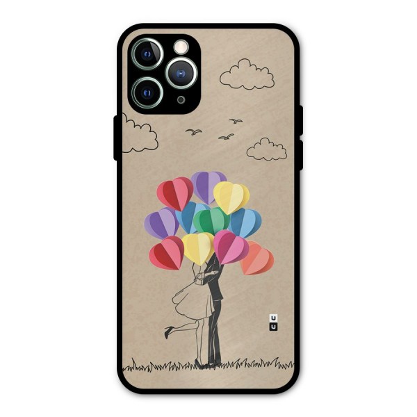 Couple With Card Baloons Metal Back Case for iPhone 11 Pro Max
