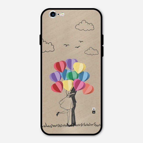 Couple With Card Baloons Metal Back Case for iPhone 6 6s