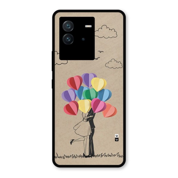 Couple With Card Baloons Metal Back Case for iQOO Neo 6 5G