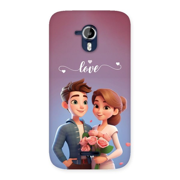 Couple With Flower Back Case for Canvas Magnus A117