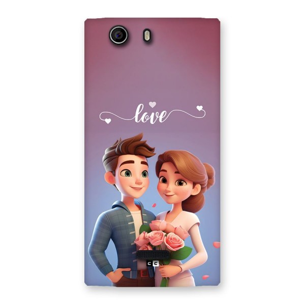 Couple With Flower Back Case for Canvas Nitro 2 E311