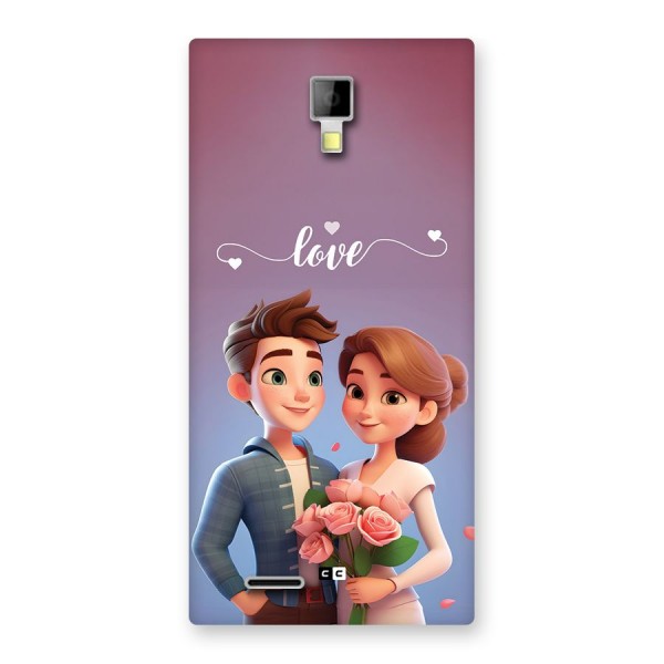 Couple With Flower Back Case for Canvas Xpress A99