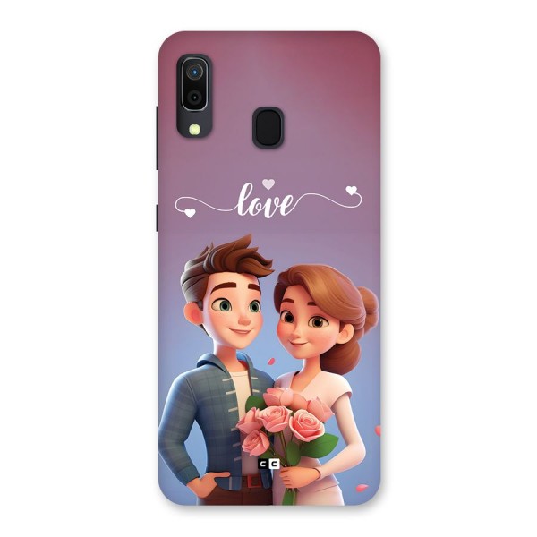Couple With Flower Back Case for Galaxy A20