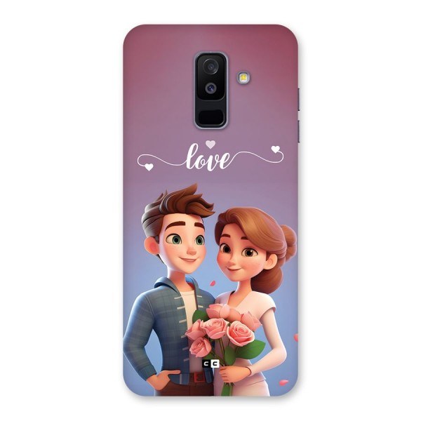 Couple With Flower Back Case for Galaxy A6 Plus