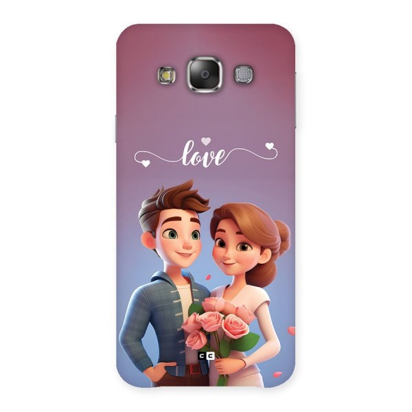 Couple With Flower Back Case for Galaxy E7