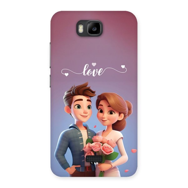Couple With Flower Back Case for Honor Bee