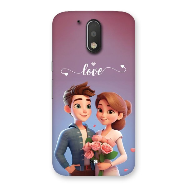 Couple With Flower Back Case for Moto G4 Plus