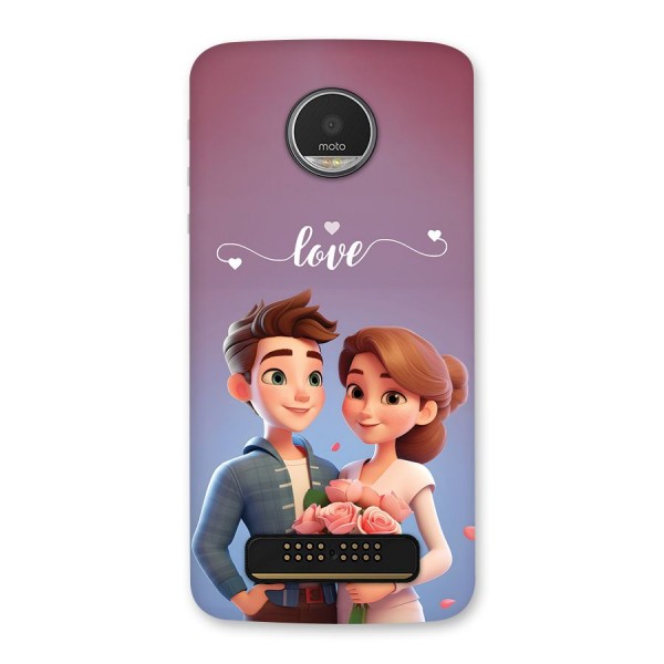 Couple With Flower Back Case for Moto Z Play