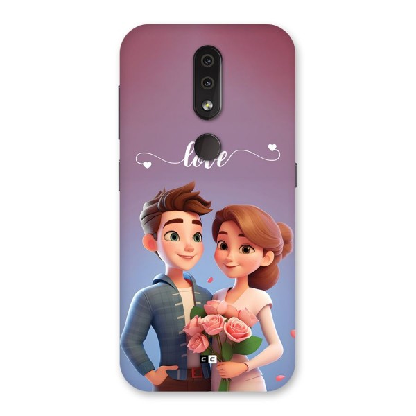 Couple With Flower Back Case for Nokia 4.2