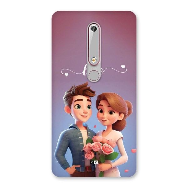 Couple With Flower Back Case for Nokia 6.1
