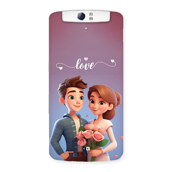 Couple With Flower Back Case for Oppo N1