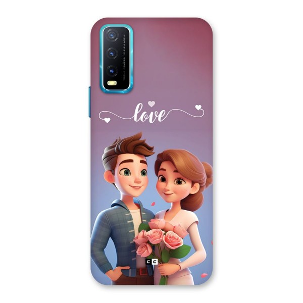 Couple With Flower Back Case for Vivo Y12s
