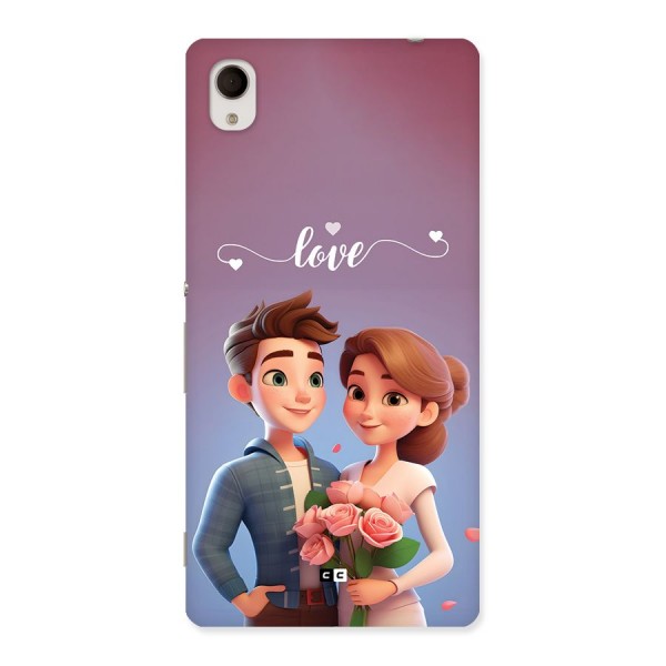 Couple With Flower Back Case for Xperia M4