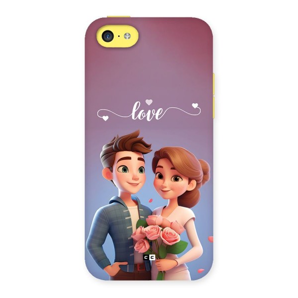 Couple With Flower Back Case for iPhone 5C