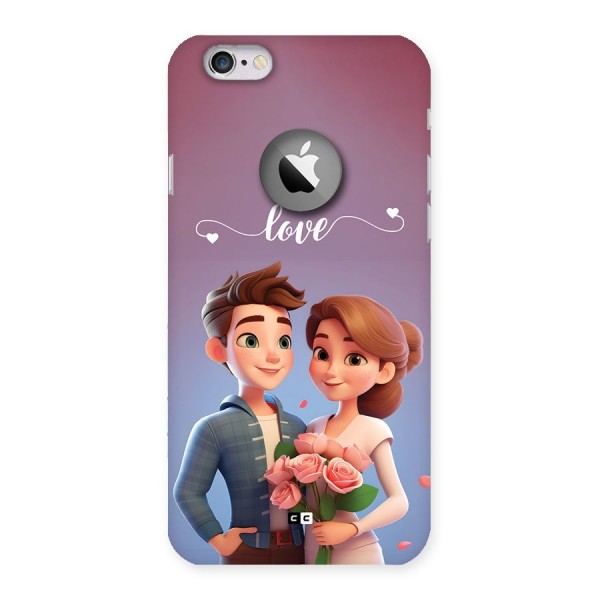 Couple With Flower Back Case for iPhone 6 Logo Cut