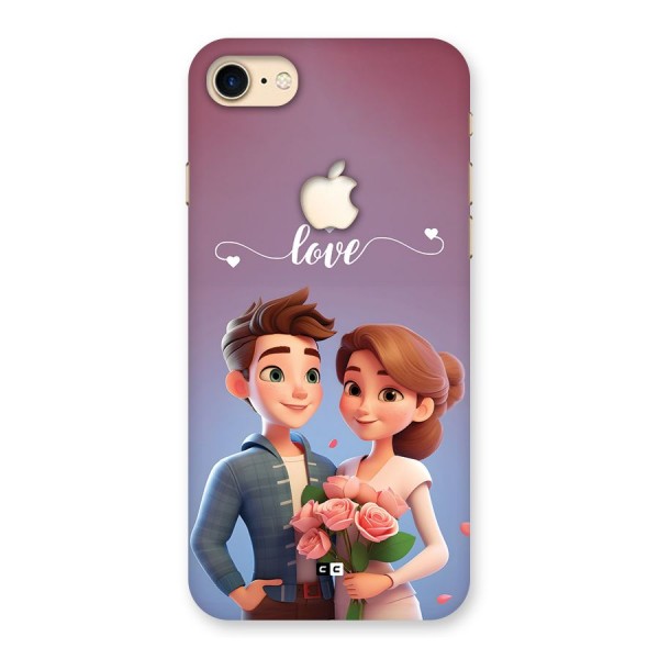 Couple With Flower Back Case for iPhone 7 Apple Cut