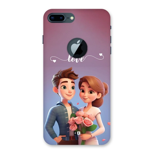 Couple With Flower Back Case for iPhone 7 Plus Logo Cut