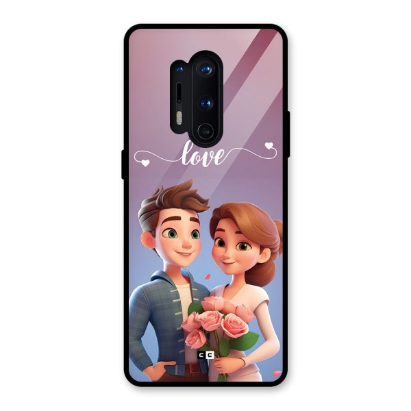 Couple With Flower Glass Back Case for OnePlus 8 Pro