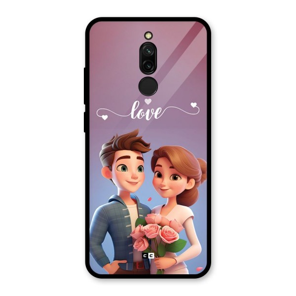 Couple With Flower Glass Back Case for Redmi 8
