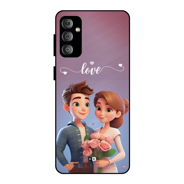 Couple With Flower Metal Back Case for Galaxy F23