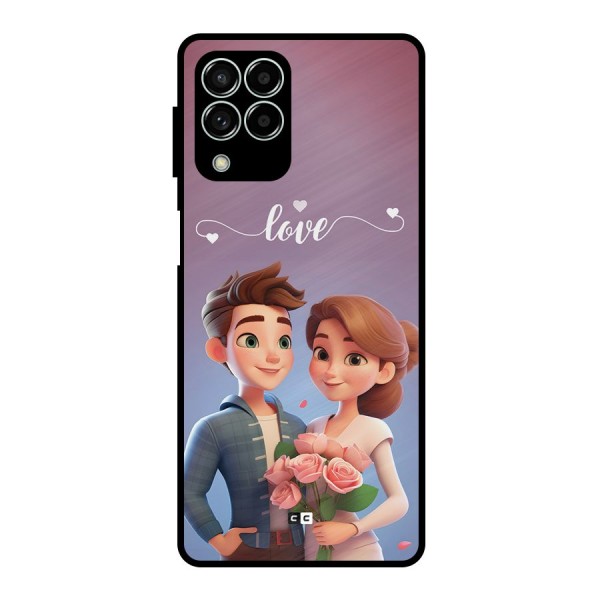 Couple With Flower Metal Back Case for Galaxy M33
